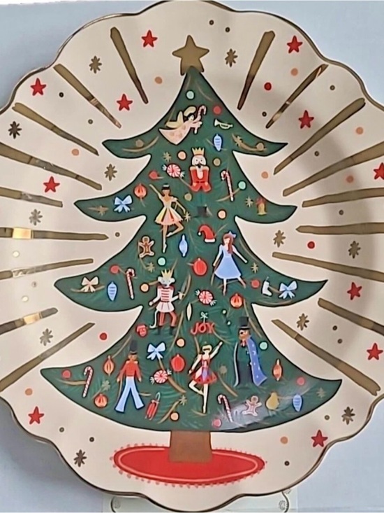 Other - NEW Rifle Paper Co. Christmas Tree Plate – Scalloped JOY Holiday Dessert Plate